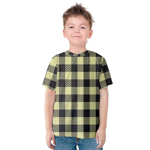 Plaid Pattern Kids  Cotton Tee by ValentinaDesign