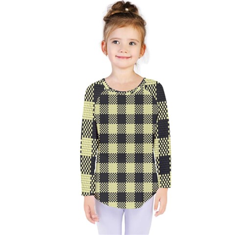 Plaid Pattern Kids  Long Sleeve Tee by ValentinaDesign