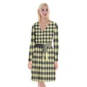 Plaid pattern Long Sleeve Velvet Front Wrap Dress View1