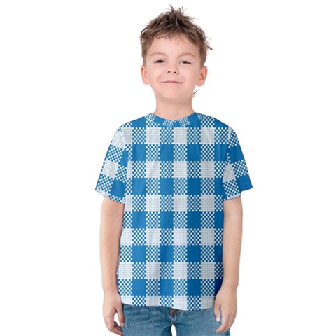 Plaid Pattern Kids  Cotton Tee by ValentinaDesign