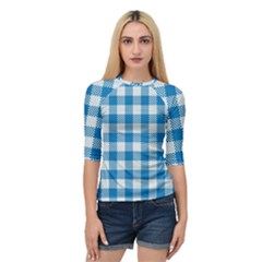 Plaid Pattern Quarter Sleeve Tee