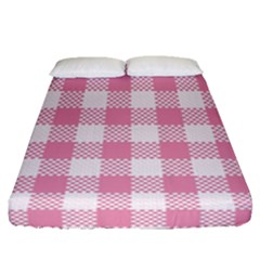 Plaid Pattern Fitted Sheet (queen Size) by ValentinaDesign