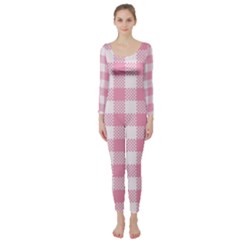 Plaid Pattern Long Sleeve Catsuit