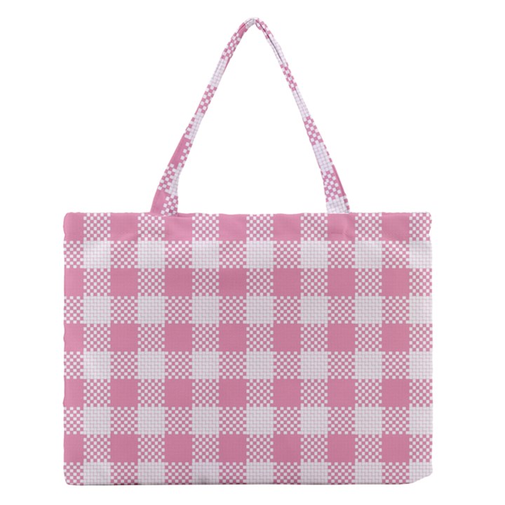 Plaid pattern Medium Zipper Tote Bag