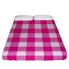 Plaid Pattern Fitted Sheet (queen Size) by ValentinaDesign