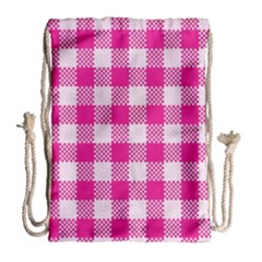 Plaid Pattern Drawstring Bag (large) by ValentinaDesign