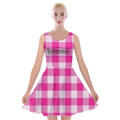 Plaid Pattern Velvet Skater Dress by ValentinaDesign