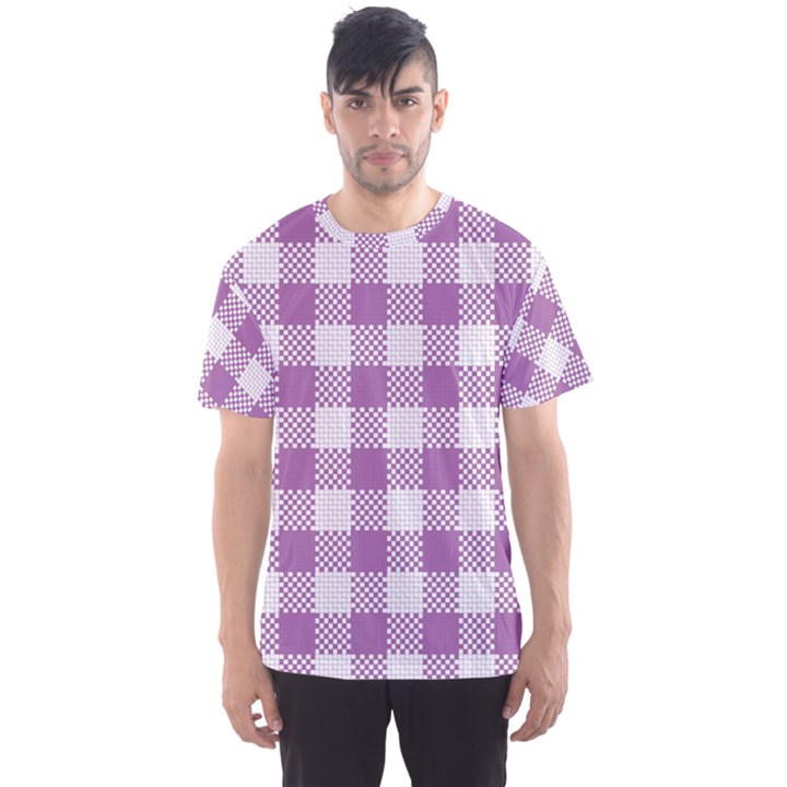 Plaid pattern Men s Sport Mesh Tee