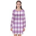 Plaid pattern Long Sleeve Chiffon Shift Dress  View1