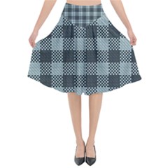 Plaid Pattern Flared Midi Skirt