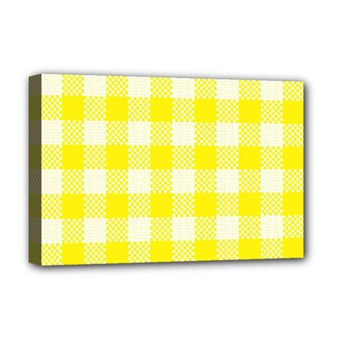 Plaid Pattern Deluxe Canvas 18  X 12   by ValentinaDesign