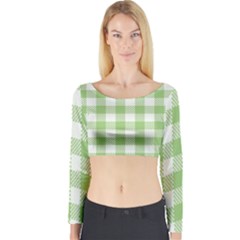 Plaid Pattern Long Sleeve Crop Top by ValentinaDesign