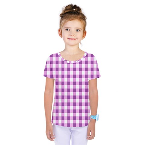 Plaid Pattern Kids  One Piece Tee by ValentinaDesign