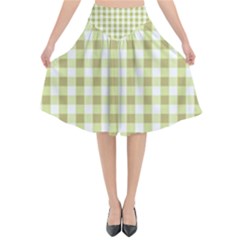 Plaid Pattern Flared Midi Skirt