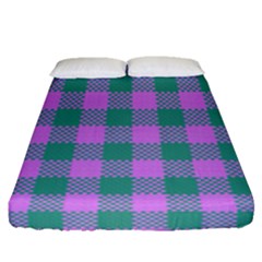 Plaid Pattern Fitted Sheet (queen Size) by ValentinaDesign