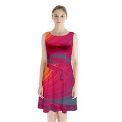 Colors Sleeveless Waist Tie Chiffon Dress by ValentinaDesign