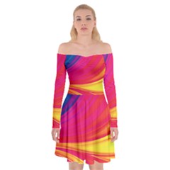 Colors Off Shoulder Skater Dress