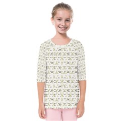 Abstract Shapes Pattern Kids  Quarter Sleeve Raglan Tee