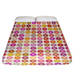 Multicolored Floral Pattern Fitted Sheet (king Size) by linceazul