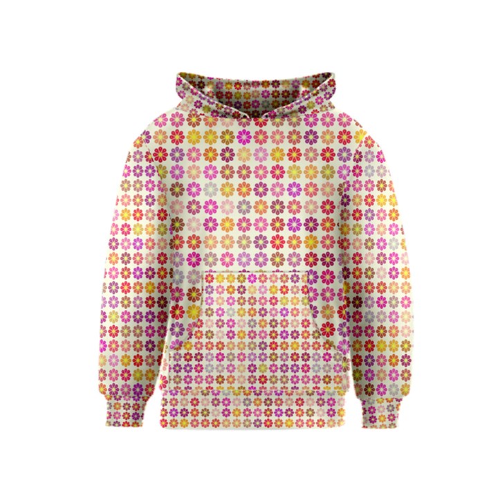 Multicolored Floral Pattern Kids  Pullover Hoodie