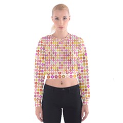 Multicolored Floral Pattern Cropped Sweatshirt by linceazul