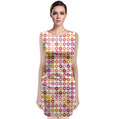 Multicolored Floral Pattern Classic Sleeveless Midi Dress by linceazul