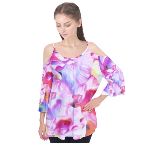 Colorful Abstract Floral Design Flutter Tees by GabriellaDavid