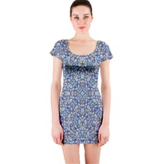 Geometric Luxury Ornate Short Sleeve Bodycon Dress