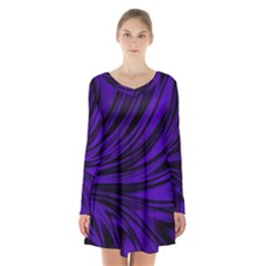 Colors Long Sleeve Velvet V-neck Dress by ValentinaDesign