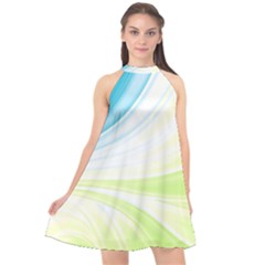 Colors Halter Neckline Chiffon Dress 