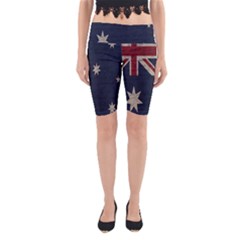 Vintage Australian Flag Yoga Cropped Leggings by ValentinaDesign