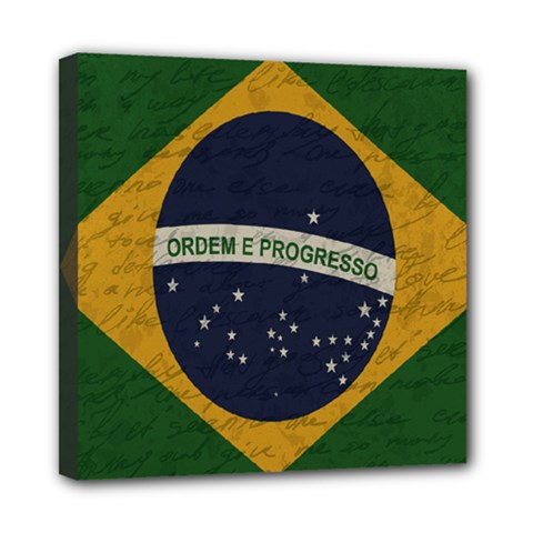 Vintage Flag - Brasil Mini Canvas 8  X 8  by ValentinaDesign