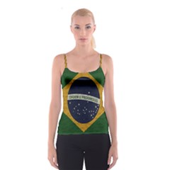 Vintage Flag - Brasil Spaghetti Strap Top by ValentinaDesign