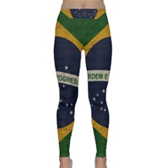 Vintage Flag - Brasil Classic Yoga Leggings by ValentinaDesign