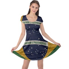 Vintage Flag - Brasil Cap Sleeve Dresses by ValentinaDesign