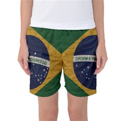 Vintage Flag - Brasil Women s Basketball Shorts by ValentinaDesign