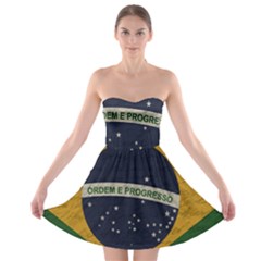 Vintage Flag - Brasil Strapless Bra Top Dress by ValentinaDesign