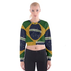 Vintage Flag - Brasil Cropped Sweatshirt