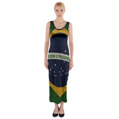 Vintage Flag - Brasil Fitted Maxi Dress by ValentinaDesign