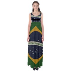 Vintage Flag - Brasil Empire Waist Maxi Dress by ValentinaDesign