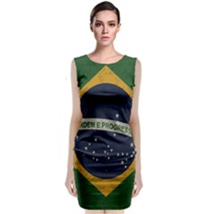 Vintage Flag - Brasil Classic Sleeveless Midi Dress by ValentinaDesign