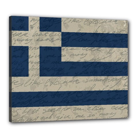 Vintage Flag - Greece Canvas 24  X 20  by ValentinaDesign