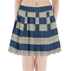 Vintage Flag - Greece Pleated Mini Skirt by ValentinaDesign