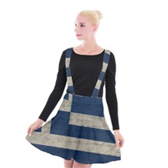 Vintage Flag - Greece Suspender Skater Skirt