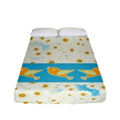 Birds And Daisies Fitted Sheet (full/ Double Size) by linceazul