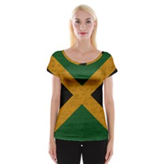 Vintage Flag - Jamaica Women s Cap Sleeve Top by ValentinaDesign