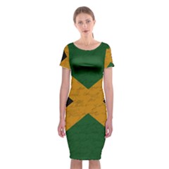 Vintage Flag - Jamaica Classic Short Sleeve Midi Dress by ValentinaDesign