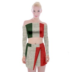 Vintage Flag - Italia Off Shoulder Top With Skirt Set