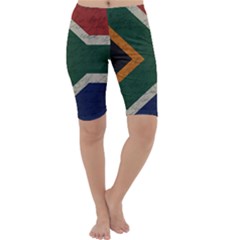 Vintage Flag - South Africa Cropped Leggings  by ValentinaDesign