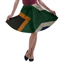 Vintage Flag - South Africa A-line Skater Skirt by ValentinaDesign